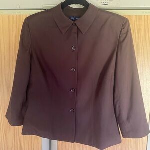 Ann Taylor Petites 12P brown silk blazer